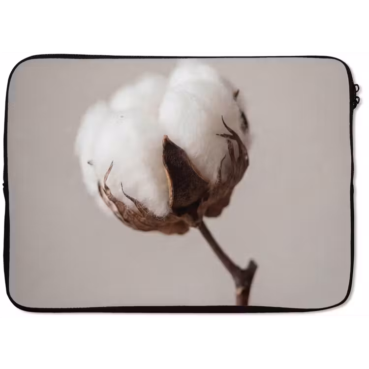 Katoenbol - Minimalistisch - Wit laptophoes neopreen klein -zkaufland3dotto