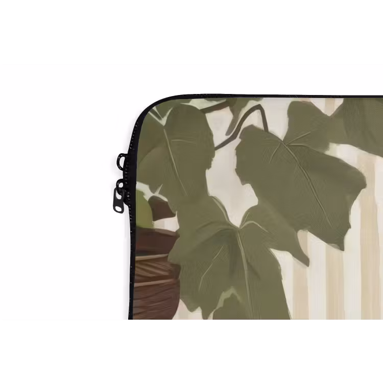 Wijn - Druiven - Kaas - Bladeren laptophoes neopreen klein -detail