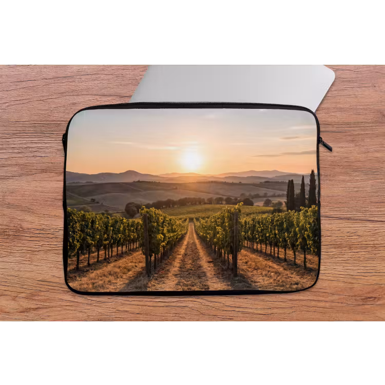 Wijngaard - Zonsondergang - Landschap laptophoes neopreen klein -tafel