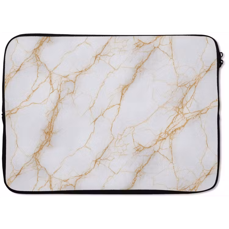 Wit - Goud - Marmer - Aders laptophoes neopreen klein 279 -zkaufland3dotto