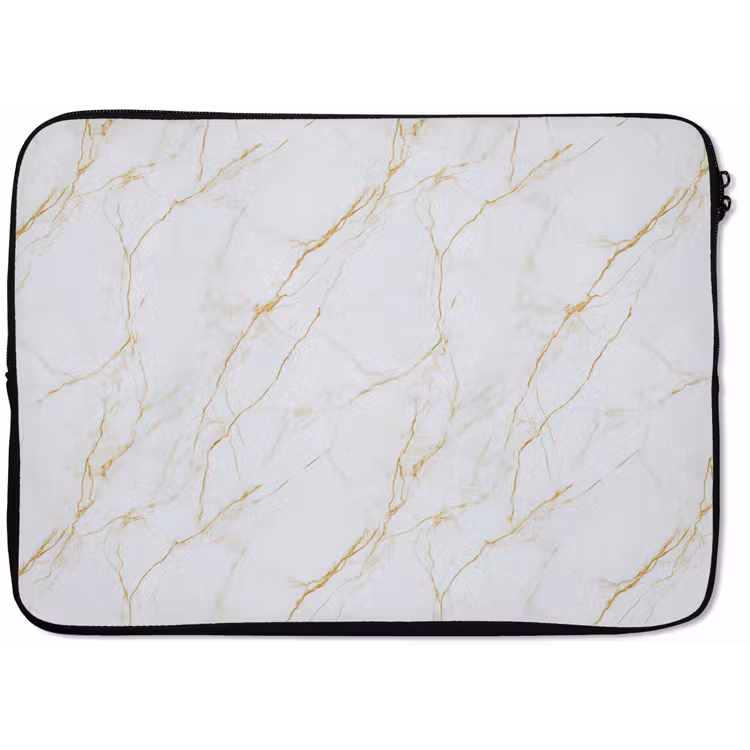 Wit - Marmer - Goud - Luxueus laptophoes neopreen klein 279 -zkaufland3dotto
