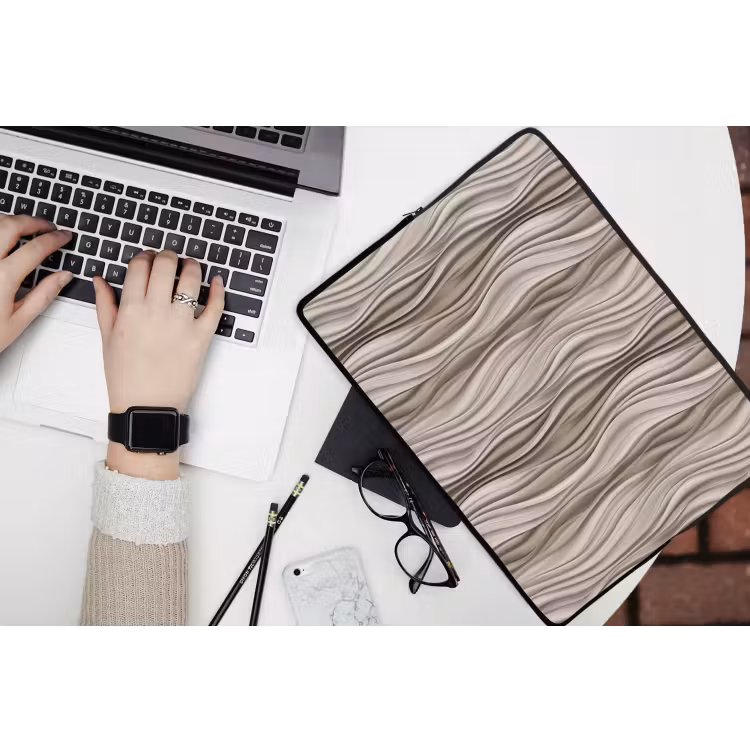 Golven - 3D - Crème laptophoes neopreen klein 279 -bureau