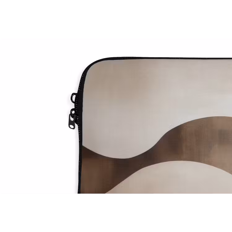 Golven - Abstract - Beige laptophoes neopreen klein -detail