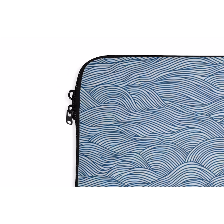 Golven - Ritmisch - Blauw laptophoes neopreen klein 279 -detail