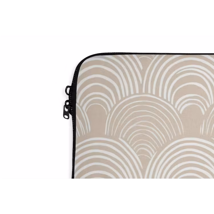 Golven - Structuur - Beige laptophoes neopreen klein 279 -detail