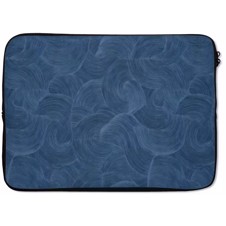 Golven - Textuur - Patroon - Blauw laptophoes neopreen klein 279 -zkaufland3dotto