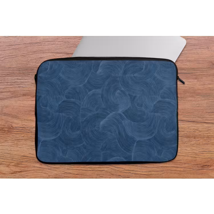 Golven - Textuur - Patroon - Blauw laptophoes neopreen klein 279 -tafel