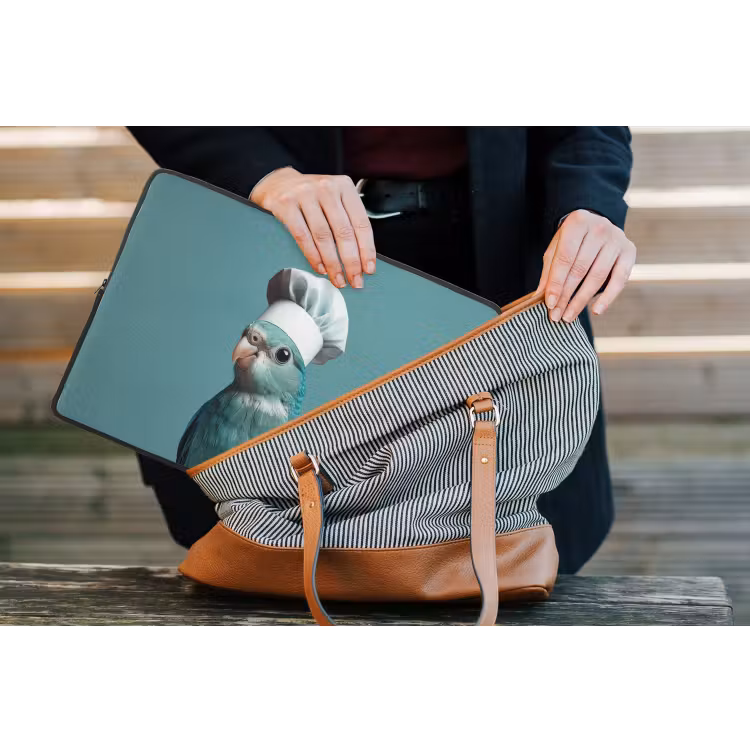 Parkiet - Vogel - Koksmuts - Cute laptophoes neopreen klein -tas