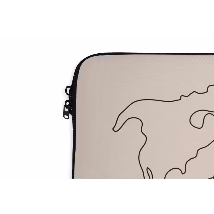 Wereldkaart - Simpel - Vliegtuig laptophoes neopreen klein -detail