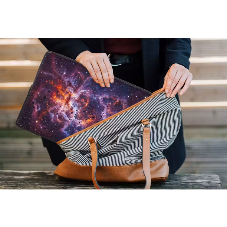 Space - Stars - Abstract - Colorful laptophoes neopreen klein -tas