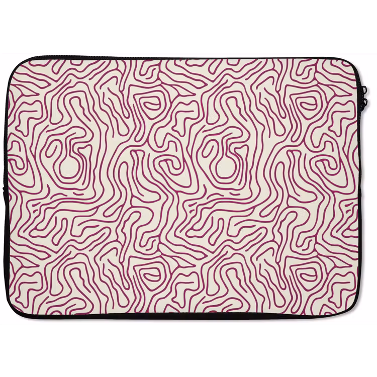 Kronkelende lijn - Magenta - Crème laptophoes neopreen klein 279 -zkaufland3dotto