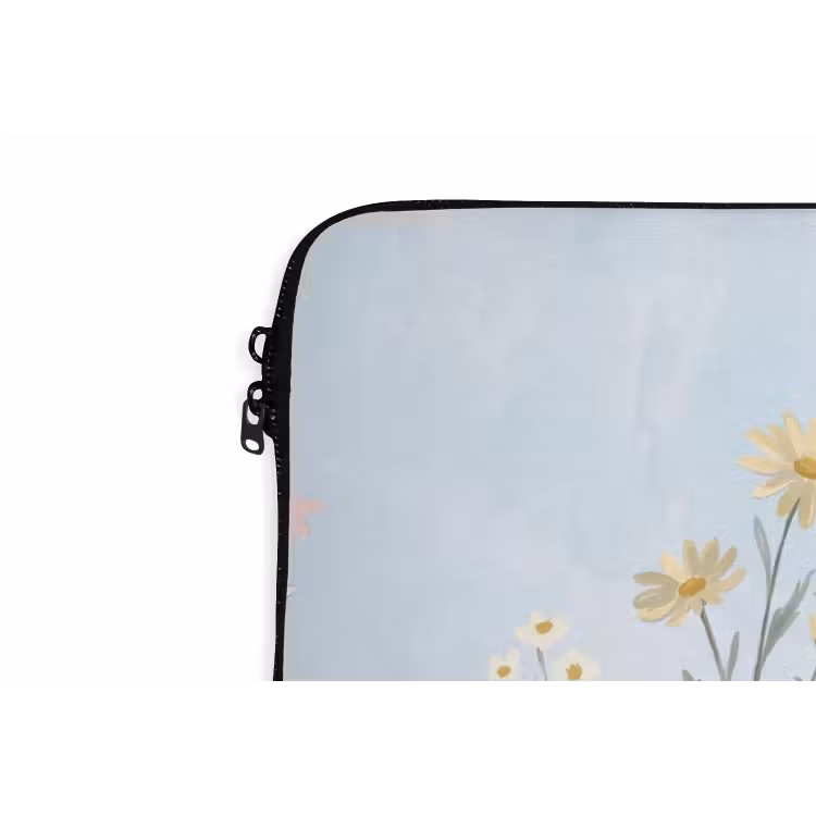 Weidebloemen - Illustratie - Kleurrijk laptophoes neopreen klein -detail