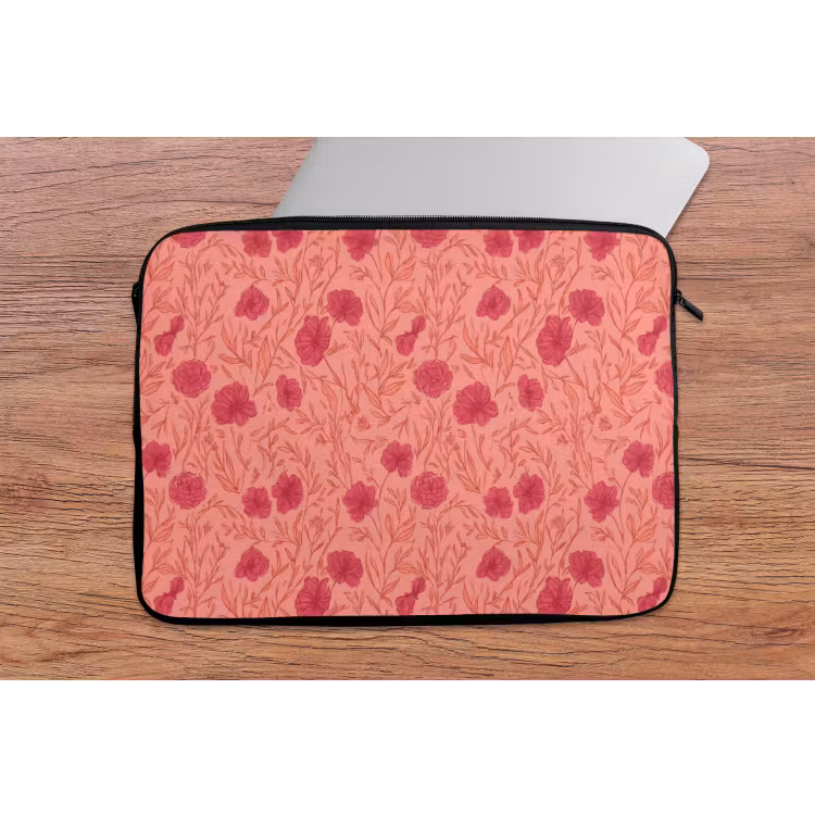 Weidebloemen - Romantisch - Roze laptophoes neopreen klein 279 -tafel