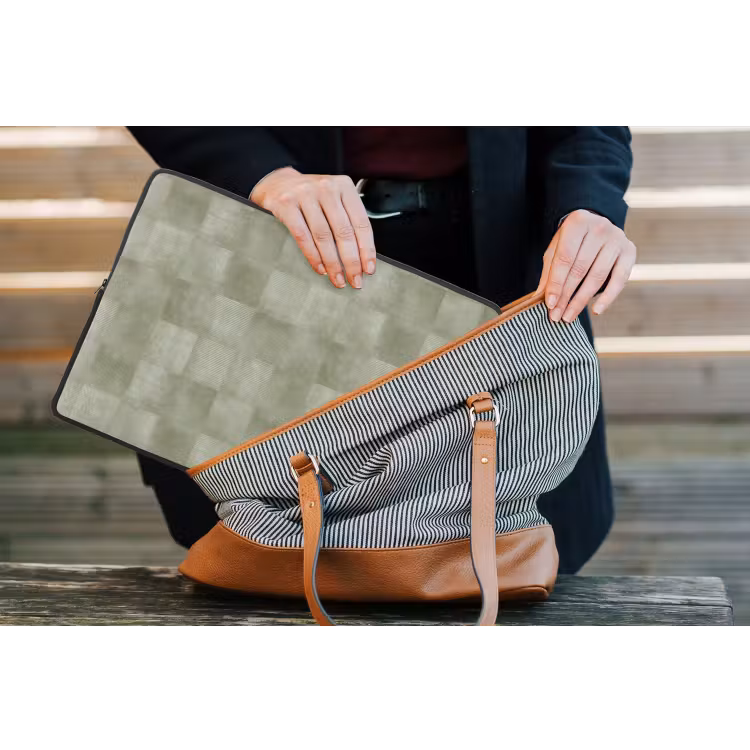 Vlakken - Rustiek - Groen laptophoes neopreen klein 279 -tas