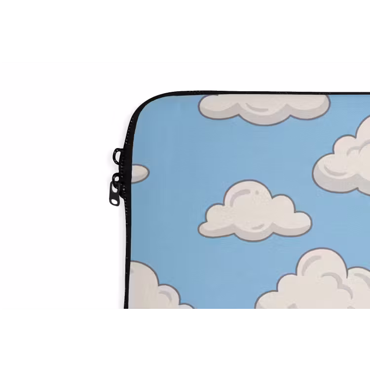 Wolk - Cartoon - Lucht - Blauw - Wit laptophoes neopreen klein -detail