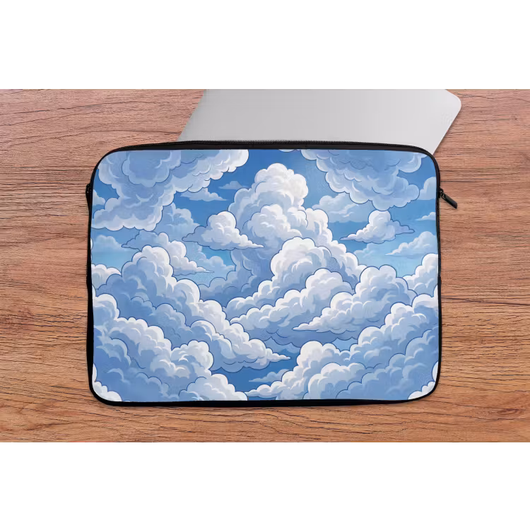 Wolken - Hemel - Abstract - Wit laptophoes neopreen klein -tafel