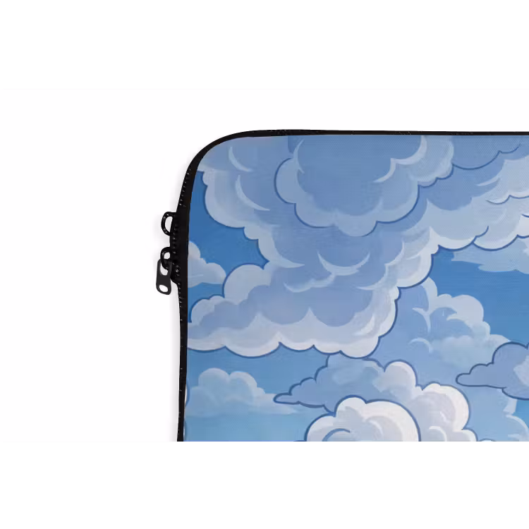 Wolken - Hemel - Abstract - Wit laptophoes neopreen klein -detail