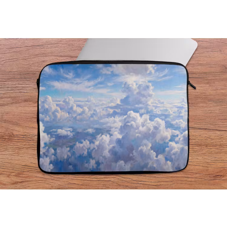 Wolken - Lucht - Natuur - Abstract - Blauw laptophoes neopreen klein -tafel