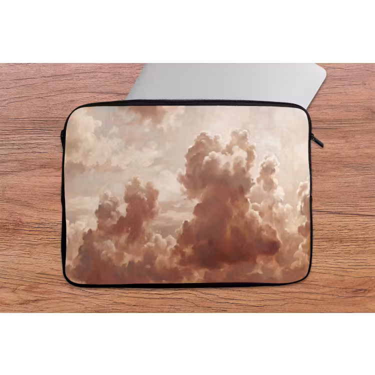 Wolken - Lucht - Natuur - Modern - Bruin laptophoes neopreen klein -tafel