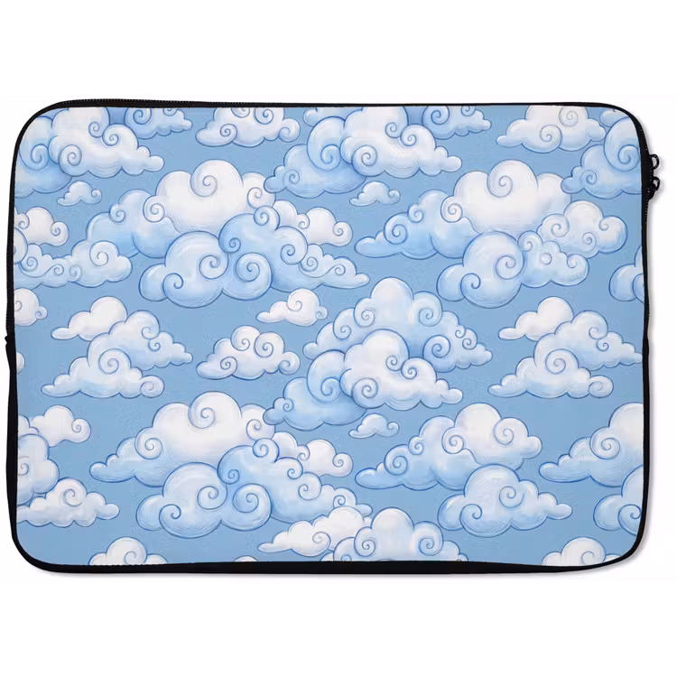Wolken - Patroon - Hemel - Illustratie - Wit laptophoes neopreen klein -zkaufland3dotto