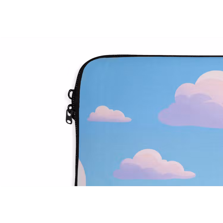 Wolken - Roze - Blauw - Natuur - Modern laptophoes neopreen klein -detail