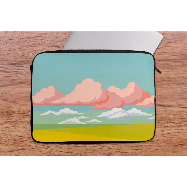 Wolken - Roze - Natuur - Modern - Pastel laptophoes neopreen klein -tafel