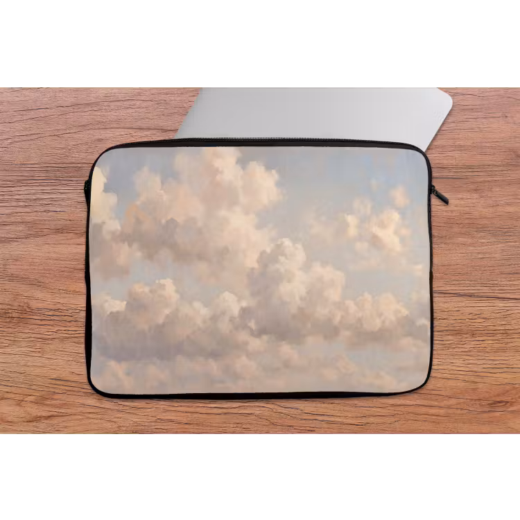 Wolken - Zacht - Natuur - Klassiek - Beige laptophoes neopreen klein -tafel