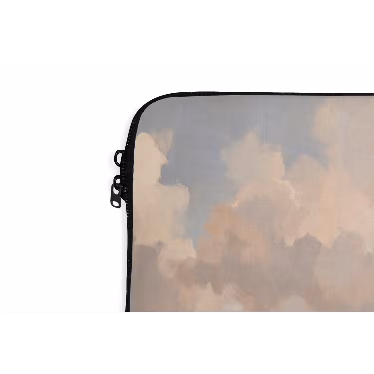 Wolken - Zacht - Natuur - Klassiek - Beige laptophoes neopreen klein -detail
