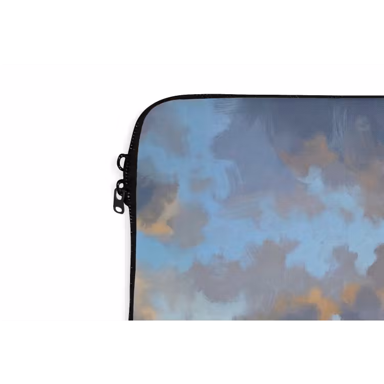 Wolken - Zonnestralen - Natuur - Abstract - Blauw laptophoes neopreen klein -detail