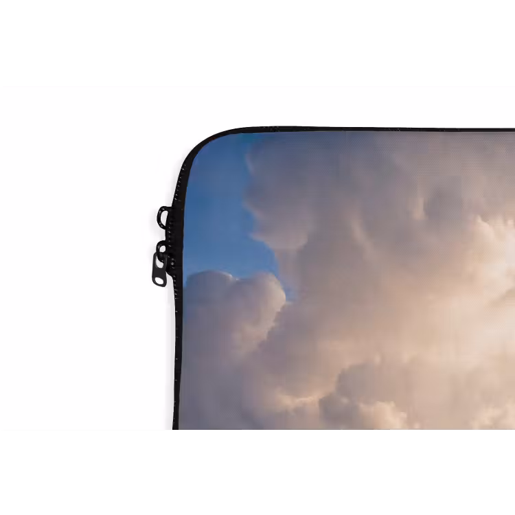 Wolken - Zonnestralen - Natuur - Wit laptophoes neopreen klein -detail