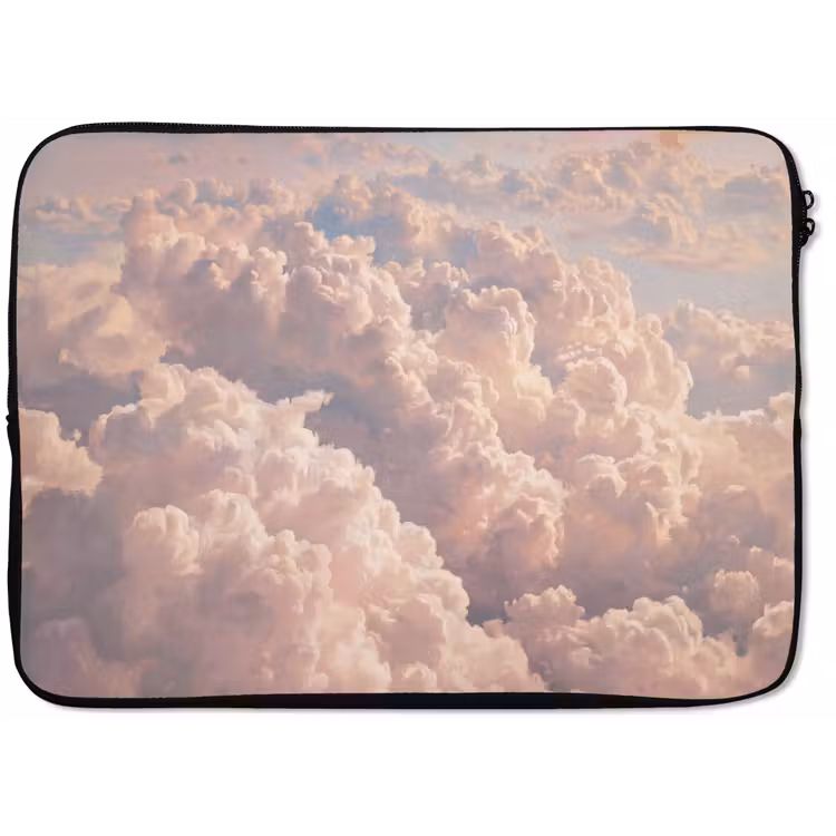 Wolken - Zonsondergang - Natuur - Pastel - Roze laptophoes neopreen klein -zkaufland3dotto