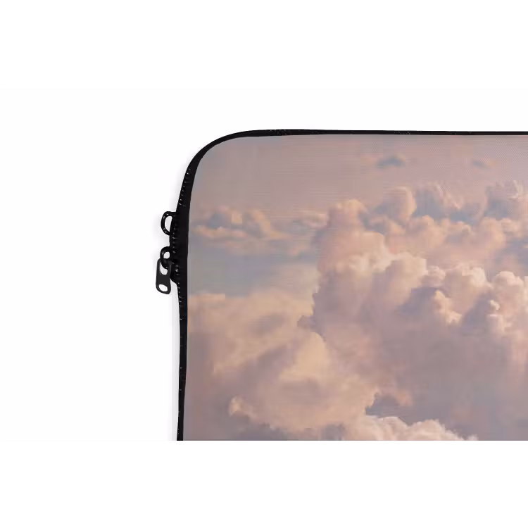 Wolken - Zonsondergang - Natuur - Pastel - Roze laptophoes neopreen klein -detail