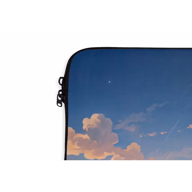 Wolken - Daghemel - Natuur - Illustratie - Oranje laptophoes neopreen klein -detail