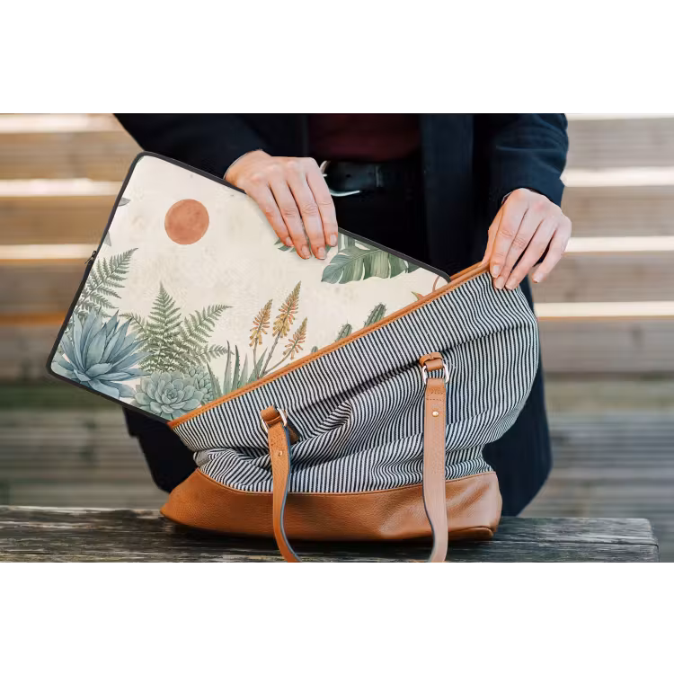 Woestijn - Planten - Groen laptophoes neopreen klein -tas