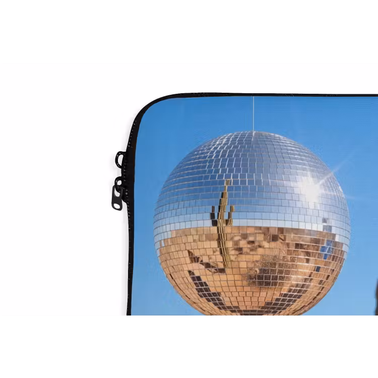 Laptop hülle - Wüste – Spiegelkugel – Kunst - Woestijn - Spiegelbal - Kunst laptophoes neopreen klein