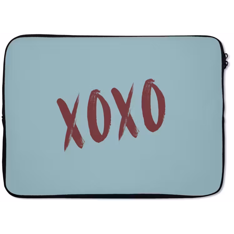 XOXO - Blauw - Rood laptophoes neopreen klein -zkaufland3dotto