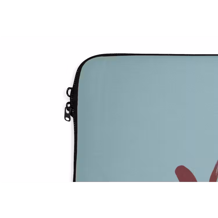 XOXO - Blauw - Rood laptophoes neopreen klein -detail