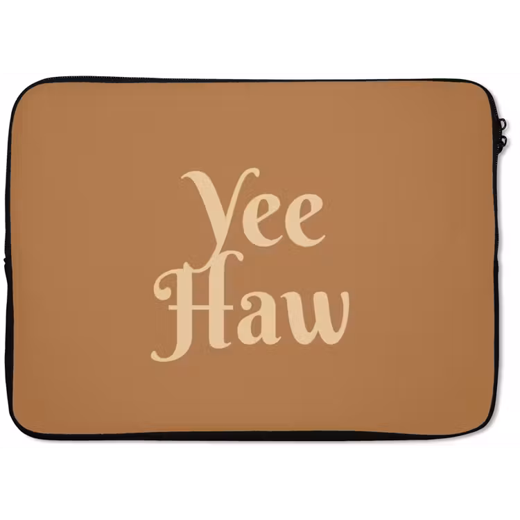 Yee haw - Bruin - Minimalistisch laptophoes neopreen klein -zkaufland3dotto