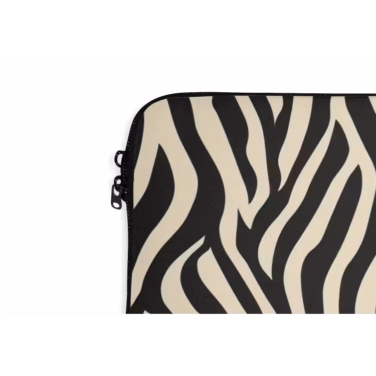 Zebra - Print - Klassiek - Zwart laptophoes neopreen klein 279 -detail