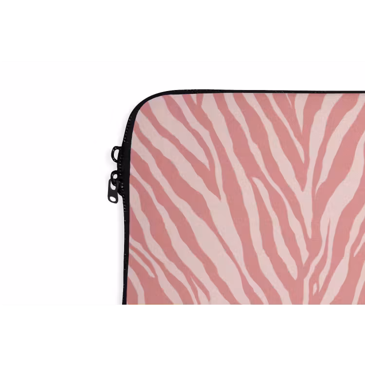 Zebra - Print - Roze laptophoes neopreen klein 279 -detail