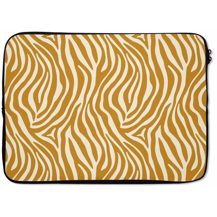 Zebra - Klassiek - Oker - Geel laptophoes neopreen klein 279 -zkaufland3dotto