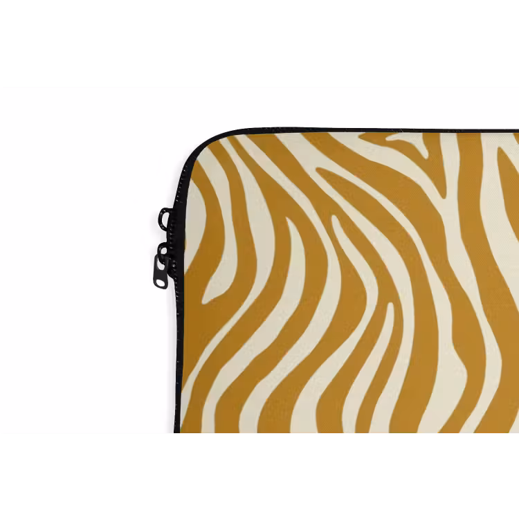 Zebra - Klassiek - Oker - Geel laptophoes neopreen klein 279 -detail