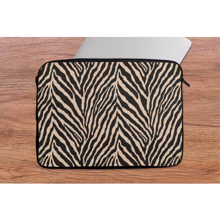 Zebra - Klassiek - Zwart laptophoes neopreen klein 279 -tafel