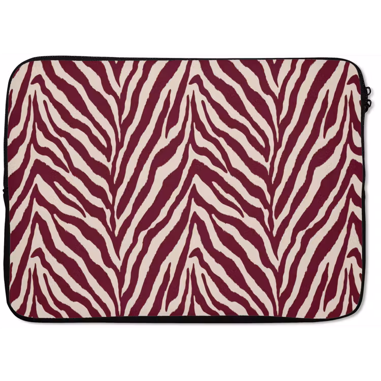 Zebra - Motief - Bordeaux - Rood laptophoes neopreen klein 279 -zkaufland3dotto
