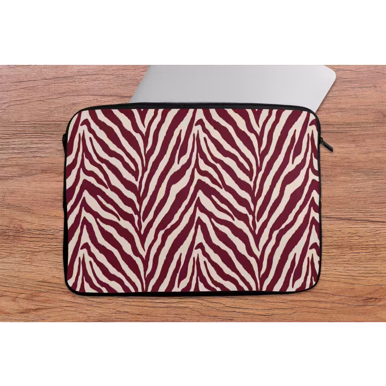 Zebra - Motief - Bordeaux - Rood laptophoes neopreen klein 279 -tafel