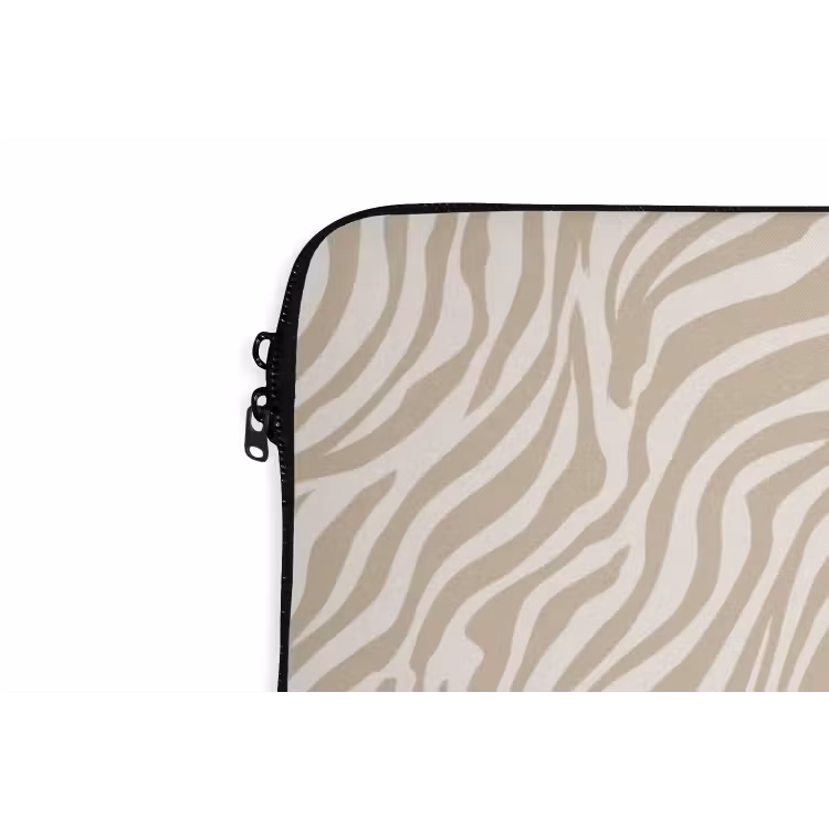 Zebra - Patroon - Beige laptophoes neopreen klein 279 -detail