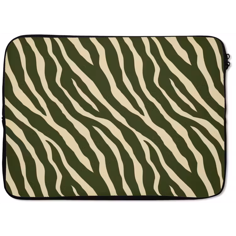Zebra - Patroon - Groen laptophoes neopreen klein 279 -zkaufland3dotto