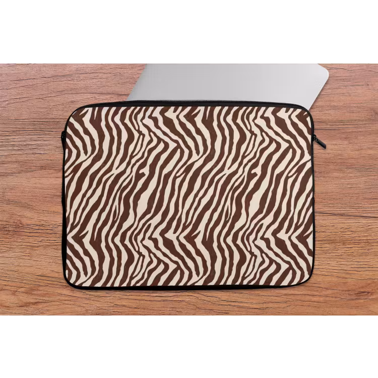 Zebra - Patroon - Zwart - Wit laptophoes neopreen klein 279 -tafel