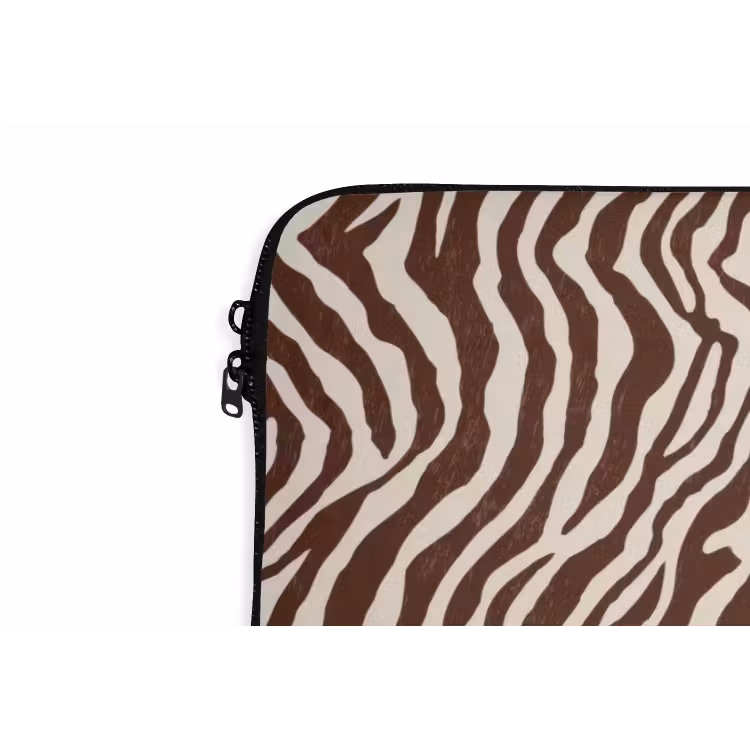 Zebra - Patroon - Zwart - Wit laptophoes neopreen klein 279 -detail