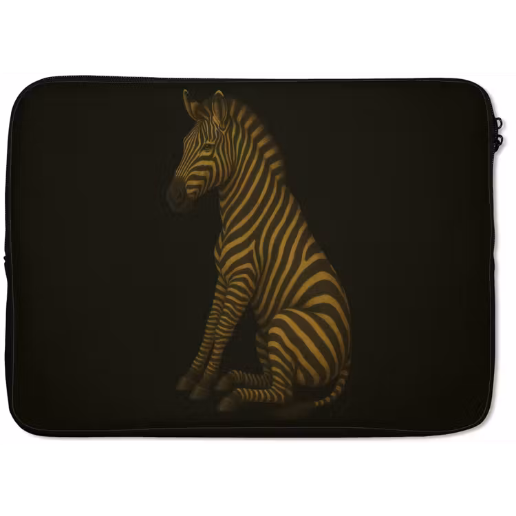 Zebra - Strepen - Goud laptophoes neopreen klein -zkaufland3dotto